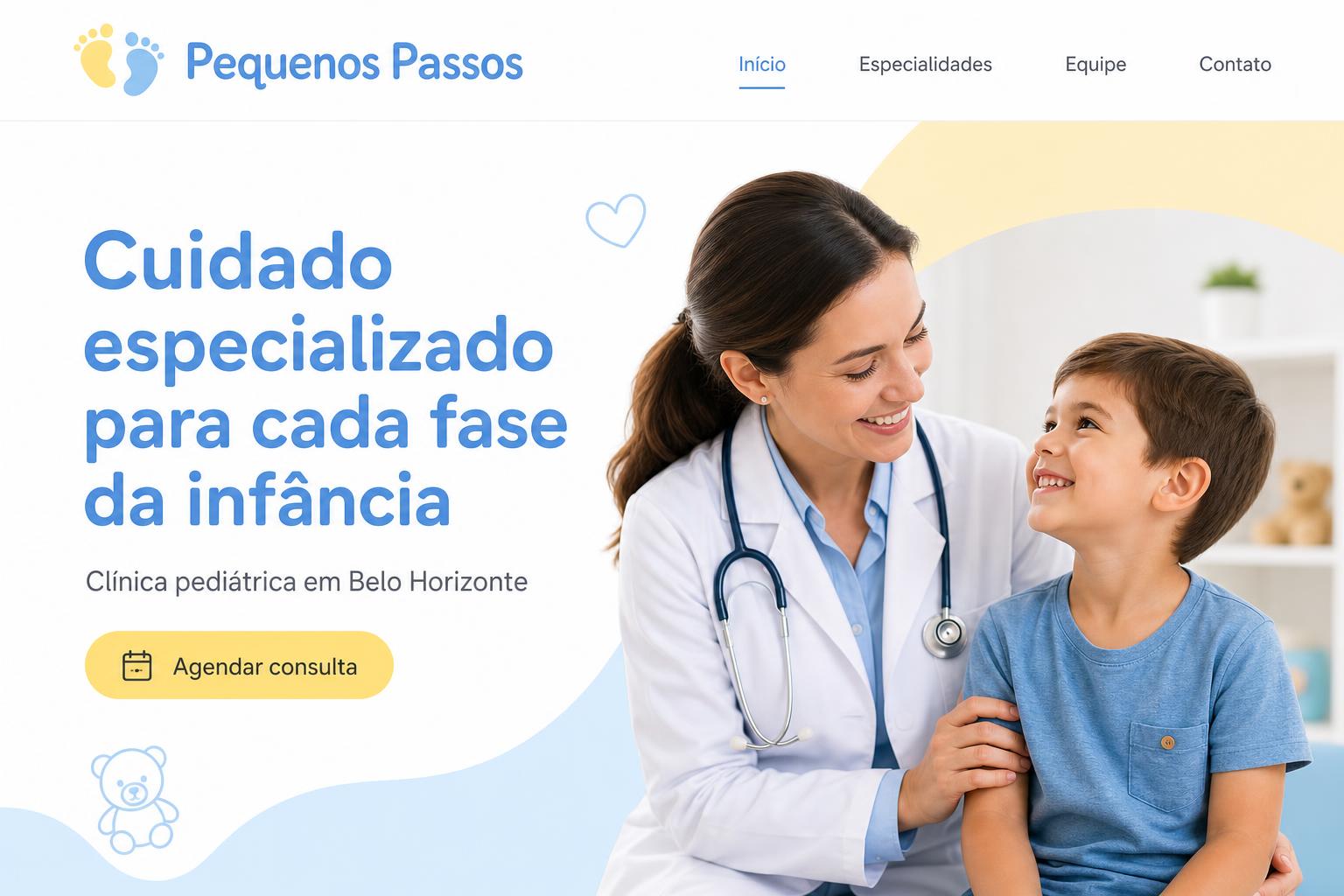 Landing page criada para Clínica Pediátrica