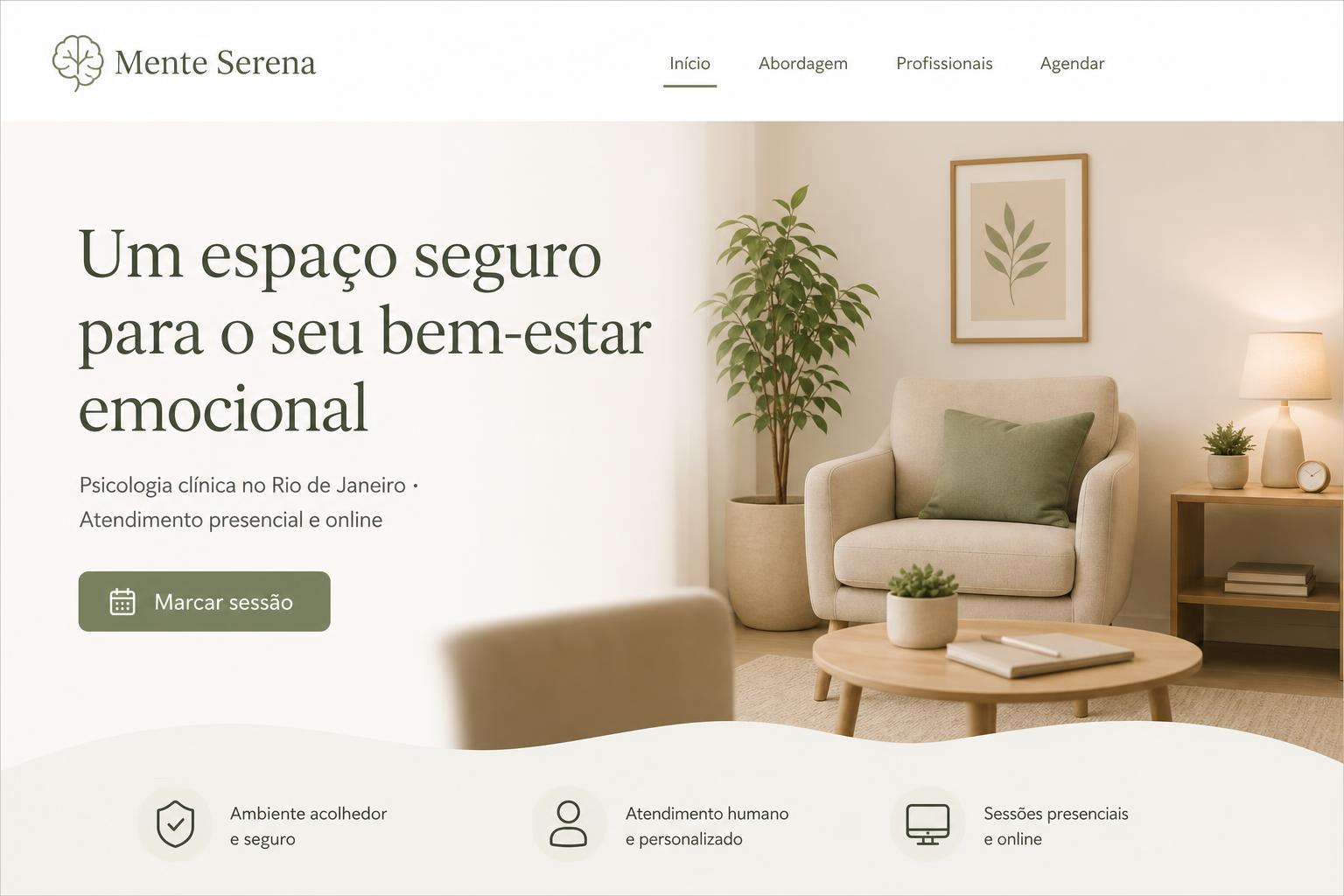 Landing page criada para Consultório de Psicologia